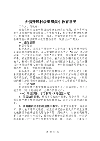乡镇开展村级组织集中教育意见