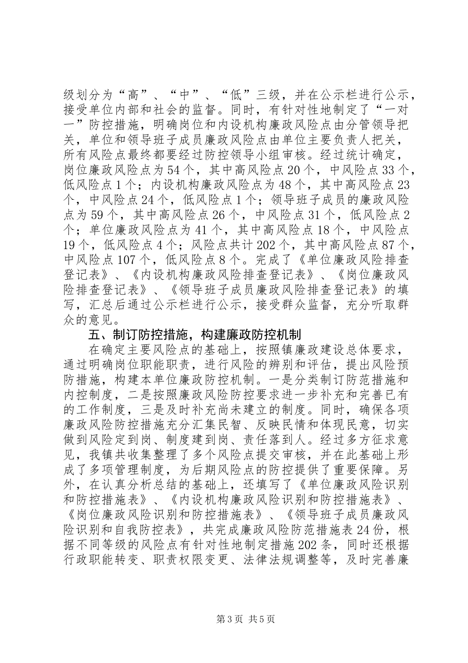 乡镇廉政风险防控工作报告_第3页