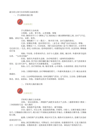 最全的人体穴位经络图