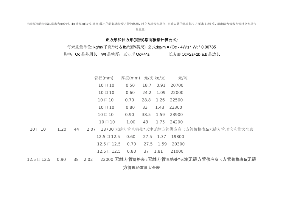 方管理论重量表、计算公式_第3页