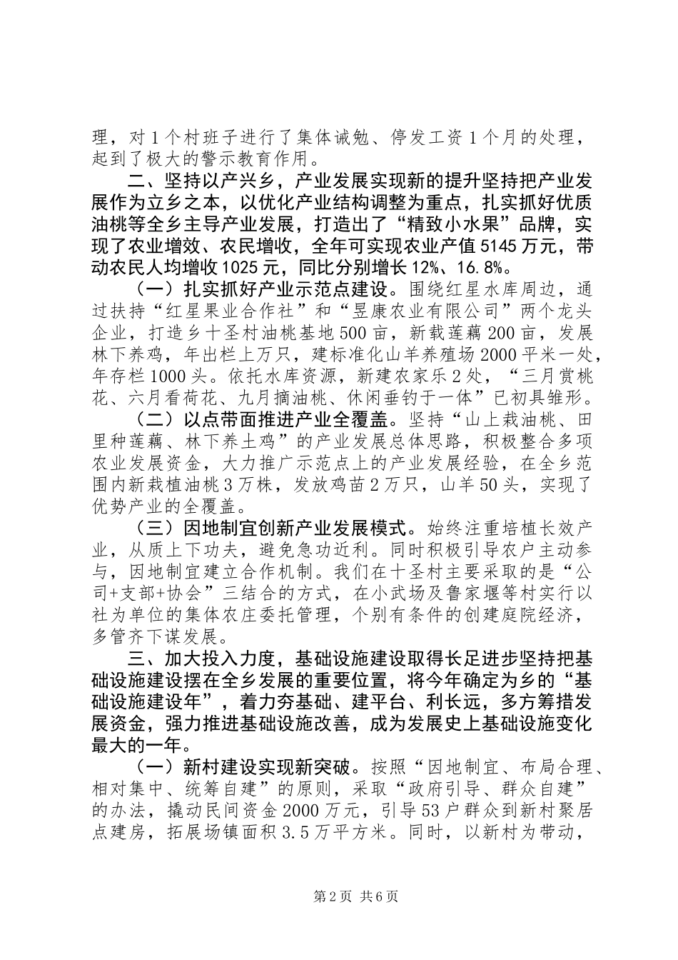 乡镇年度工作总结及工作打算_第2页