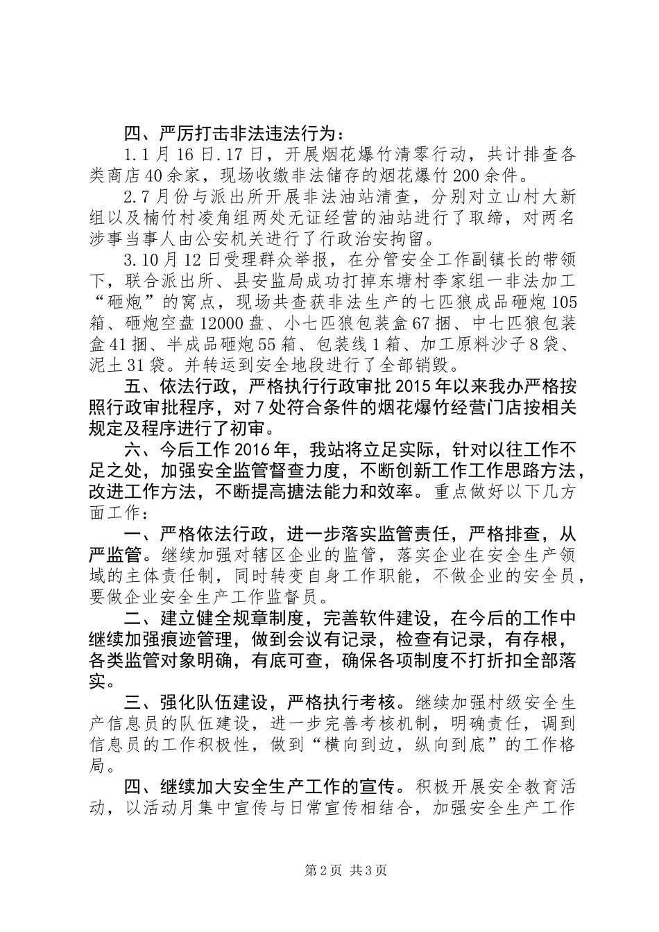 乡镇年度安监站工作总结_第2页