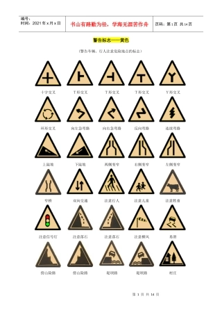 驾照科目一交通标志大全