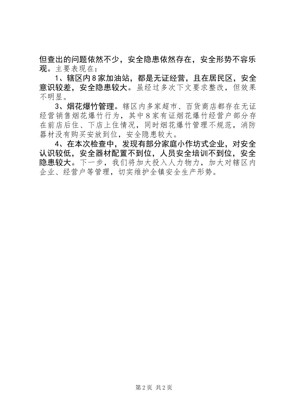 乡镇年度安全生产大检查工作总结_第2页