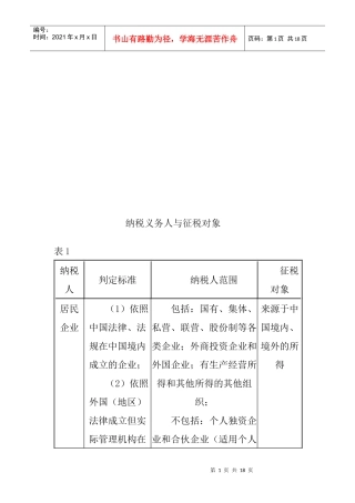 纳税义务人和征税对象表