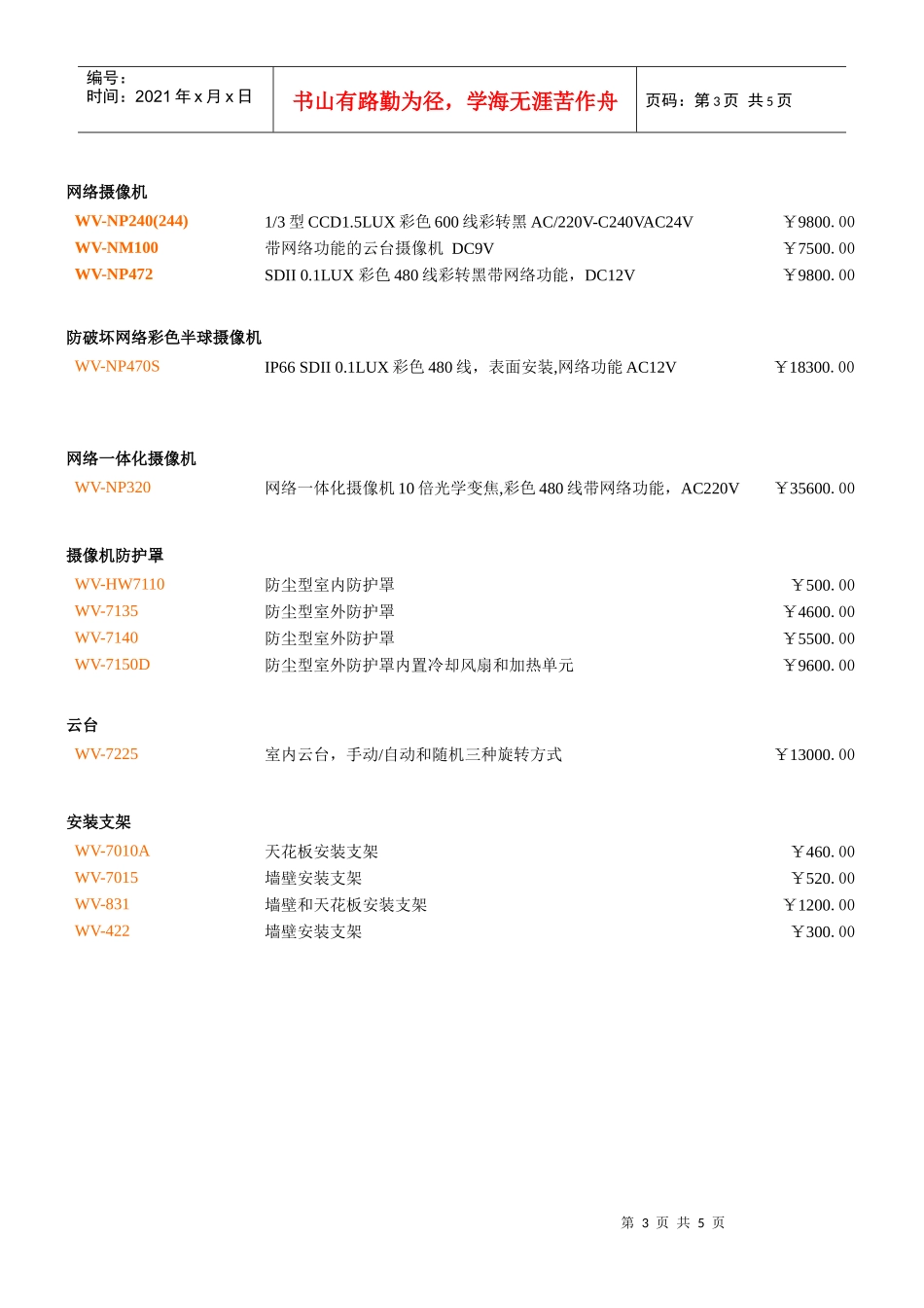 松下监控设备-WV-BP330G（332334）_第3页