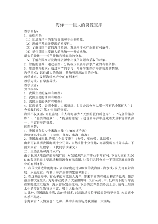 海洋巨大的资源宝库