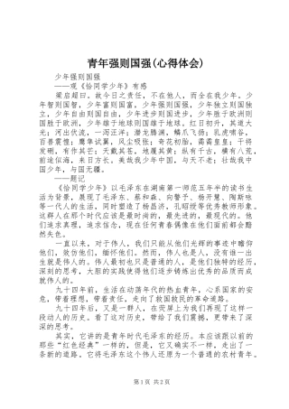 青年强则国强(心得体会) 