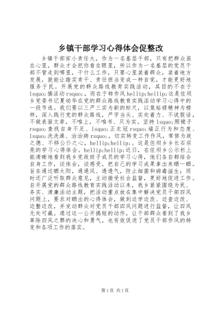 乡镇干部学习心得体会促整改