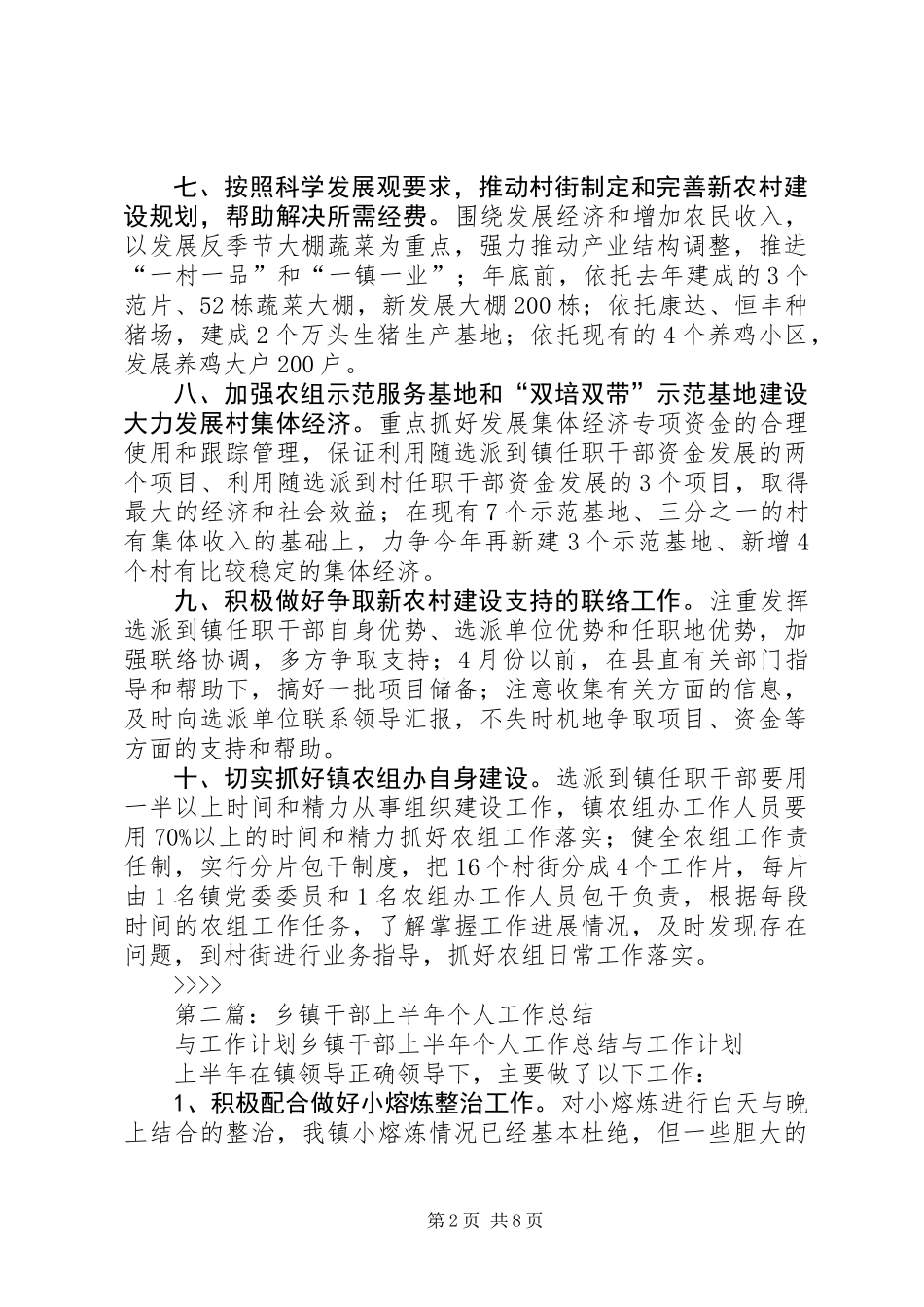 乡镇干部个人工作计划_第2页