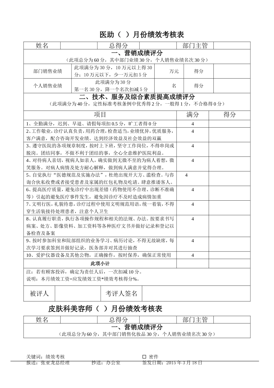 整形医院绩效考核标准_第2页
