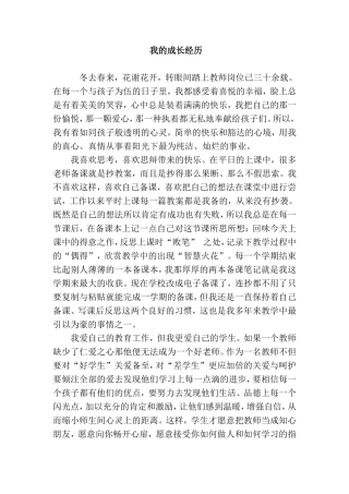 我的成长经历