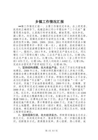 乡镇工作情况汇报 (2)