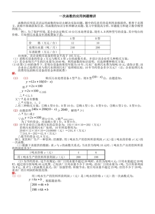 一次函数的应用例题精讲(1)