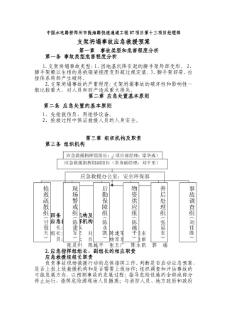 支架坍塌事故应急救援预案
