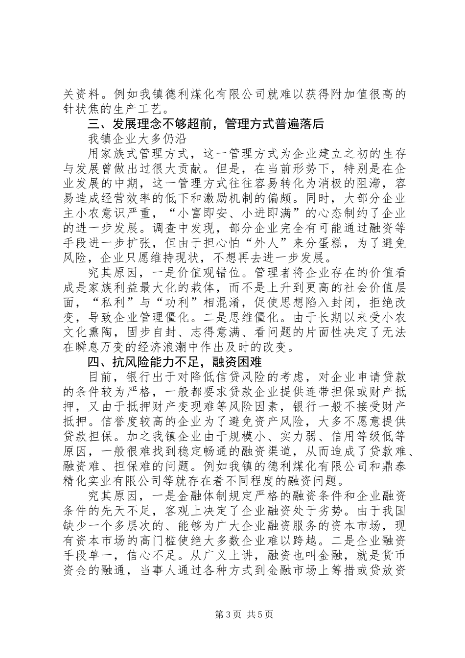 乡镇工业企业调研报告_第3页