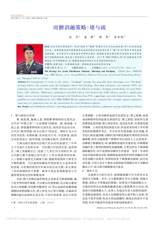 房颤消融策略_堵与疏