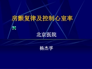 房颤复律及控制室率_杨杰孚讲稿