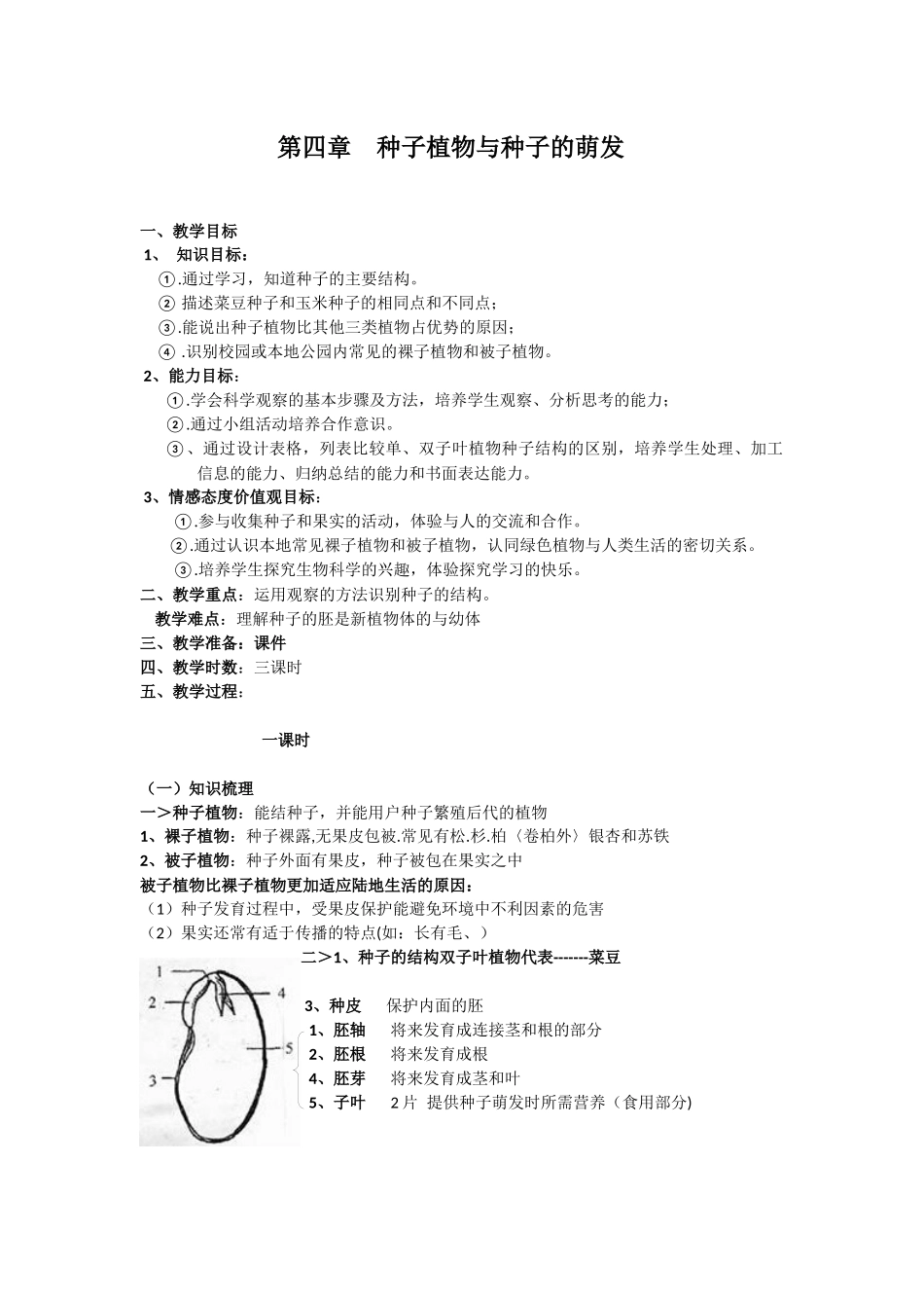 种子植物与种子的萌发复习教案_第1页