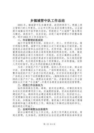 乡镇城管中队工作总结 (2)