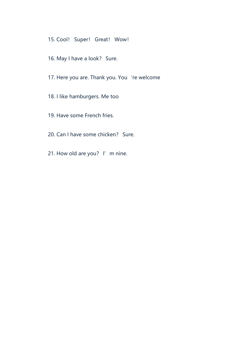 小学三年级英语期末辅导：须掌握句子(上册)_第2页