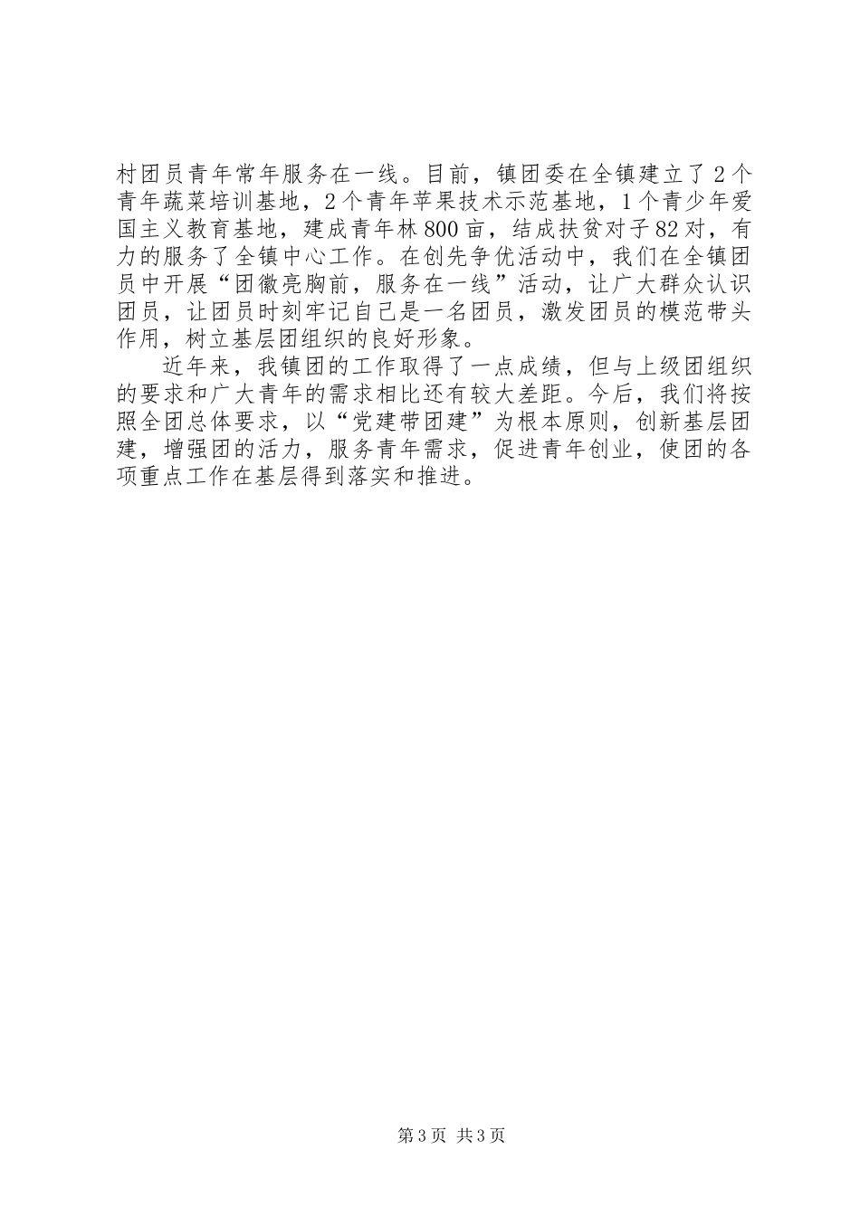 乡镇团委工作汇报_第3页