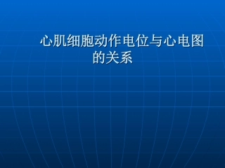 心肌细胞动作电位与心电图的关系
