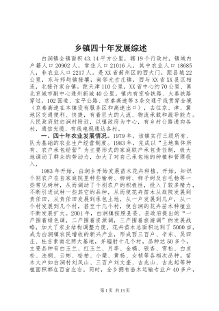 乡镇四十年发展综述
