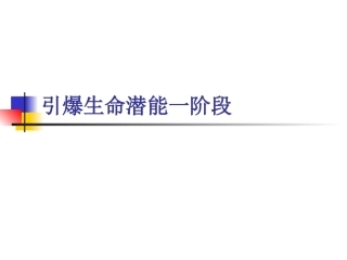 引爆生命潜能一阶段剖析