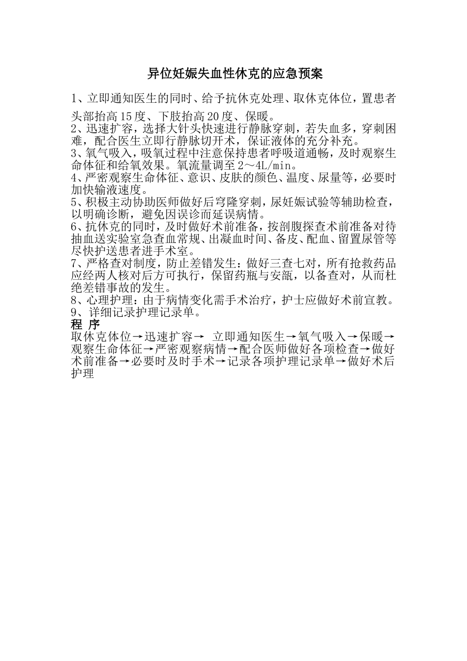 异位妊娠失血性休克的应急预案_第1页