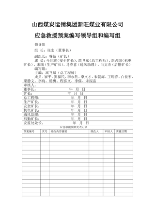 应急救援预案主要涉及单位人员签字