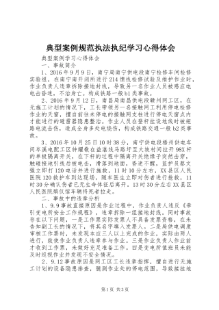 典型案例规范执法执纪学习心得体会 