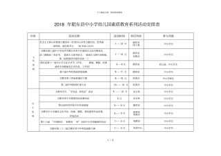2018年肥东中小学幼儿园素质教育系列活动安排表