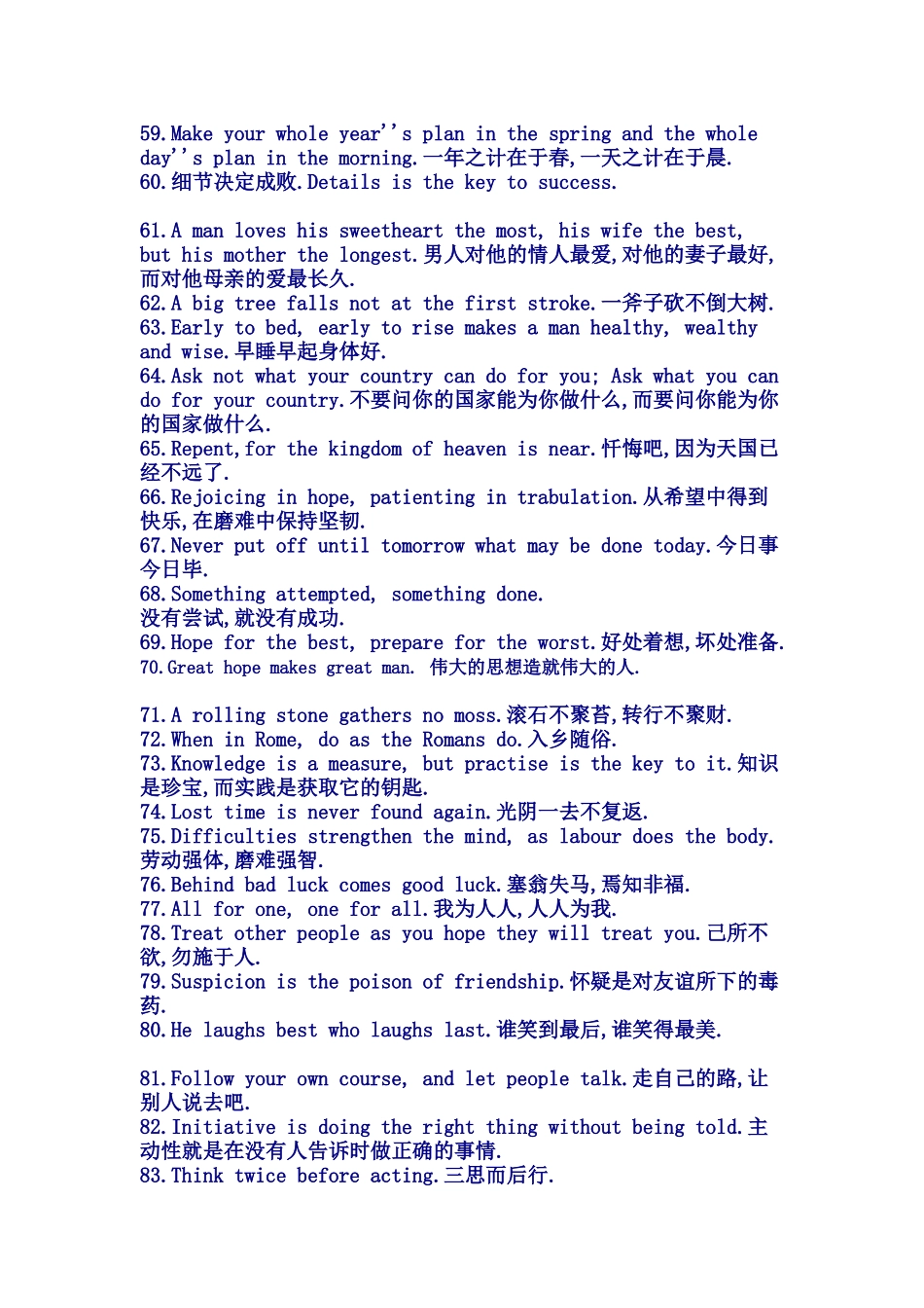 励志英语谚语100句_第3页