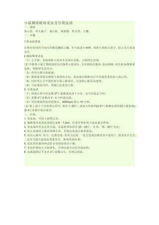 小鼠眼球取血