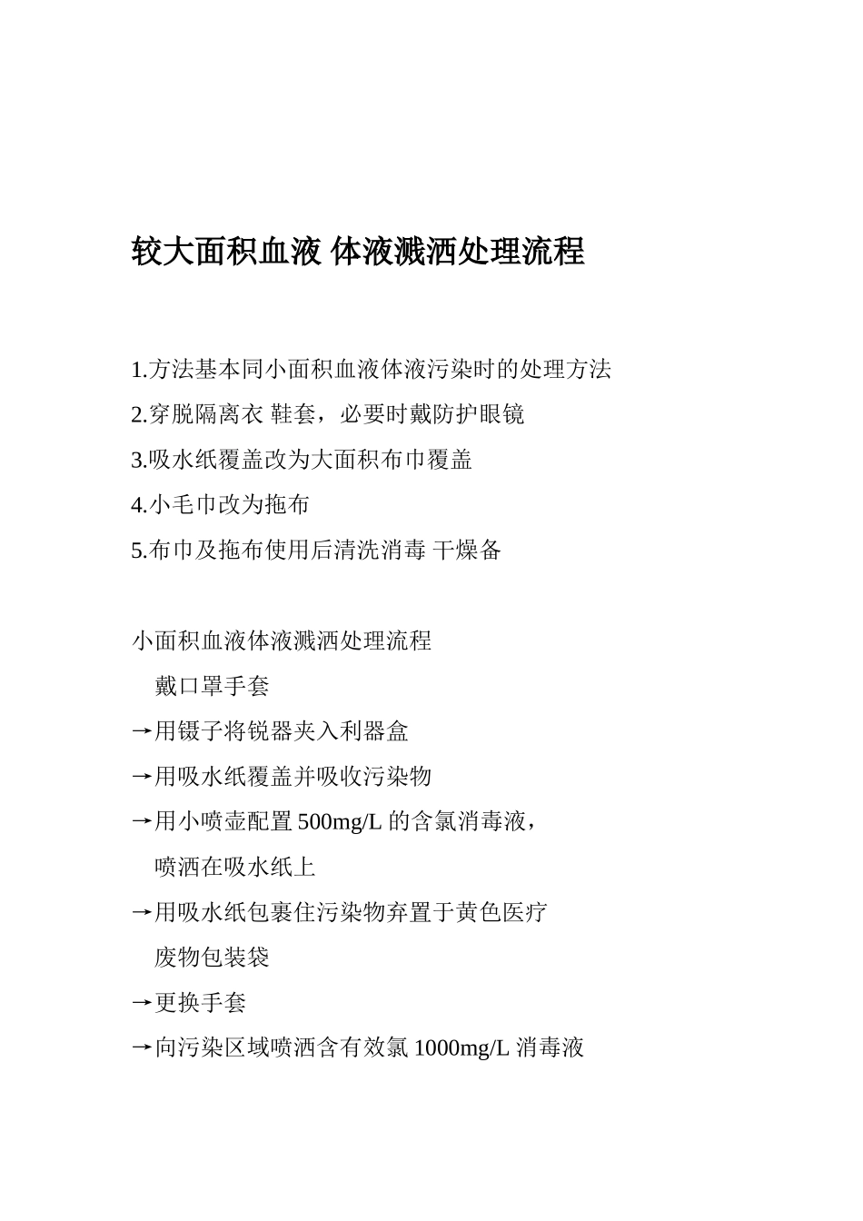 小面积血液体液溅洒处理流程_第2页