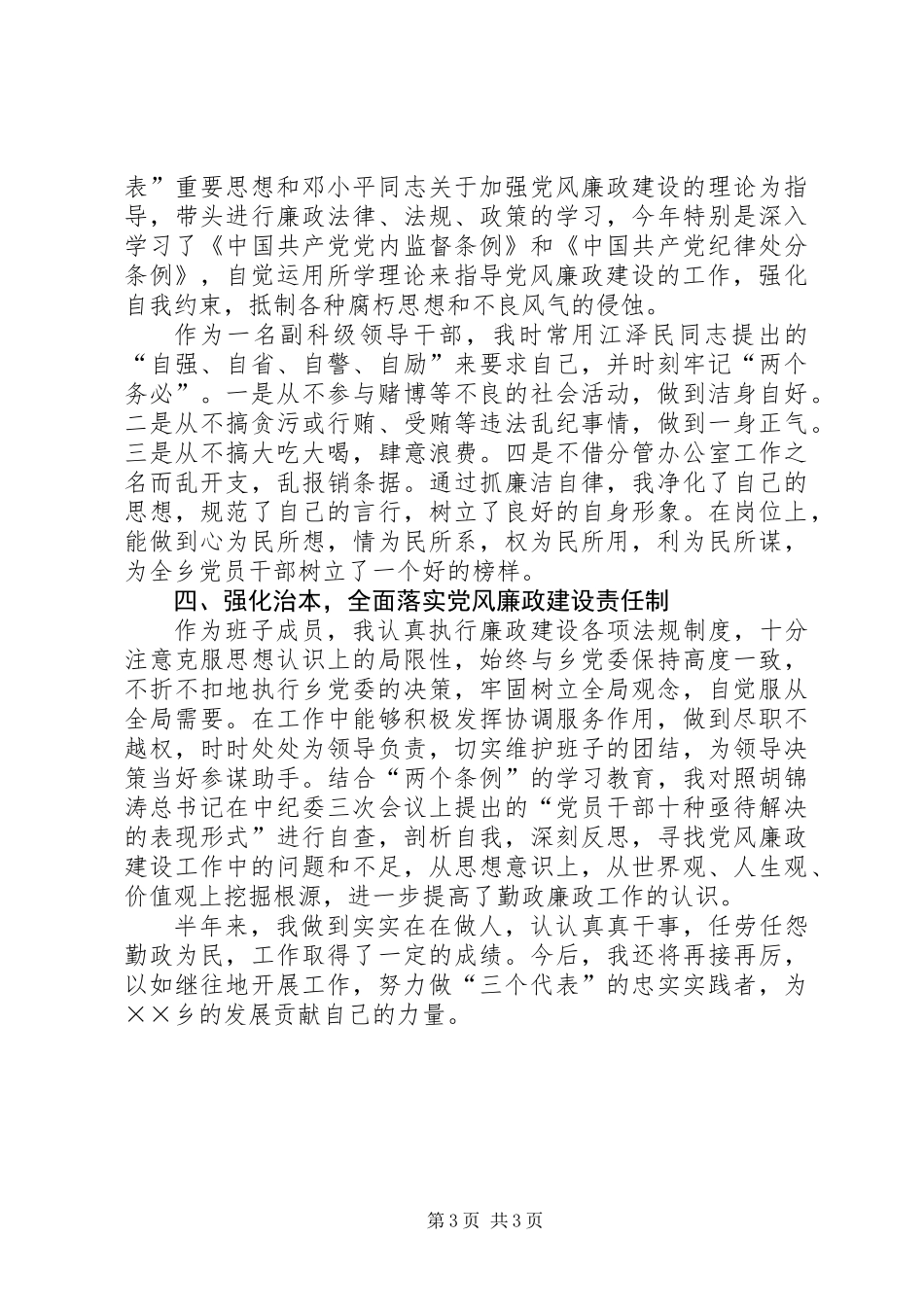 乡镇副职个人工作总结_第3页