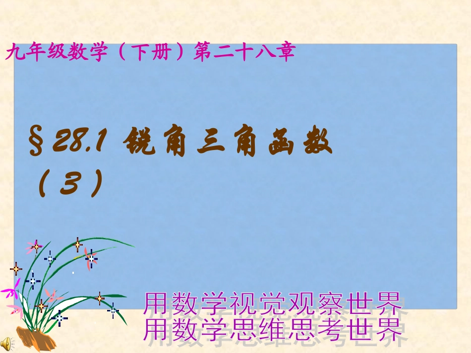 《锐角三角函数3》课件_第1页