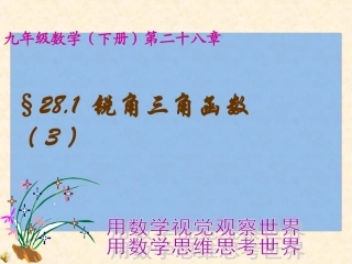 《锐角三角函数3》课件