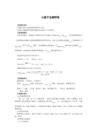 小篮子法测呼吸