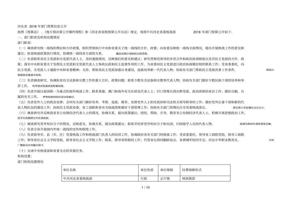 2018年部门预算信息公开_第1页