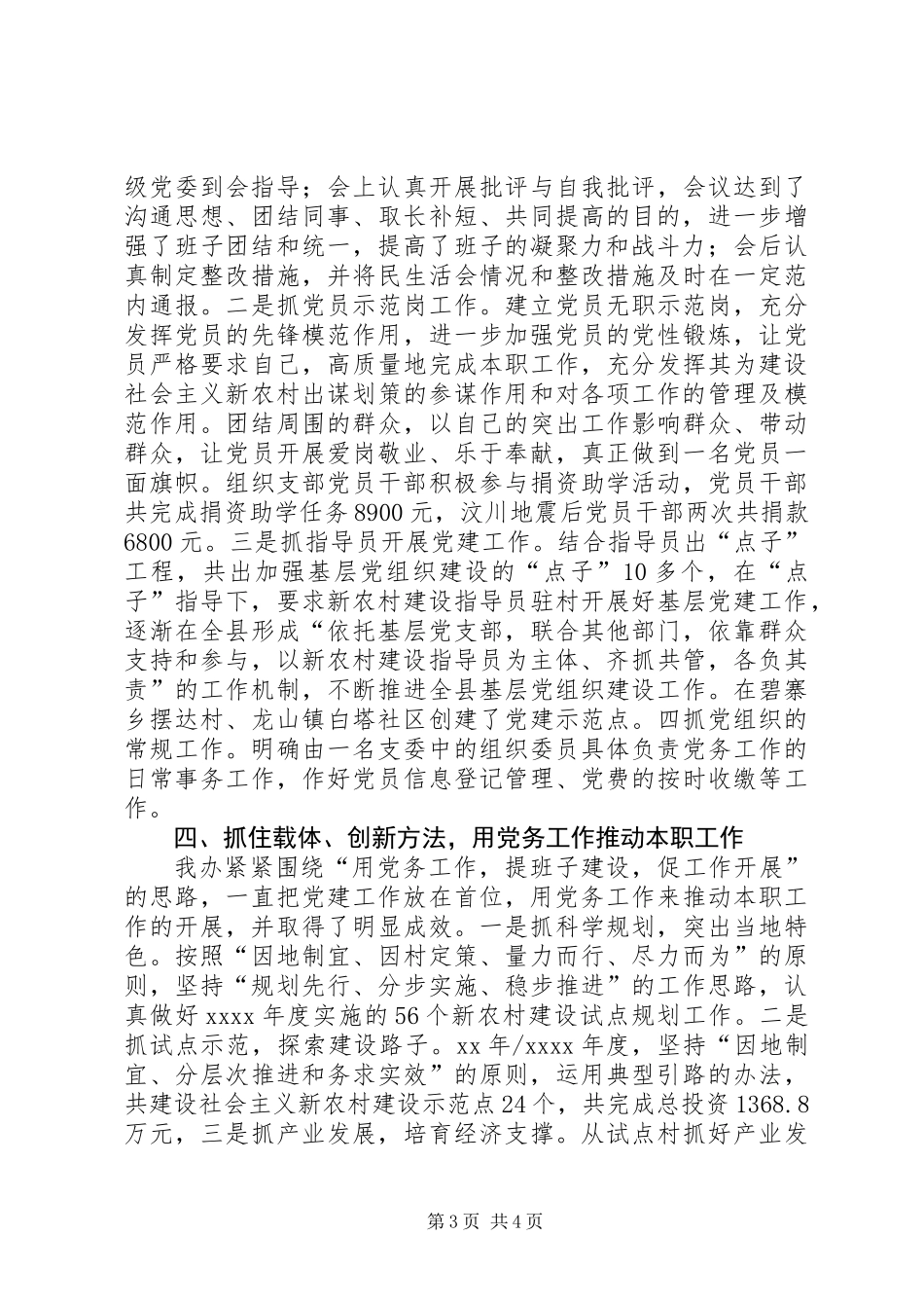 乡镇农办党支部年度工作总结_第3页