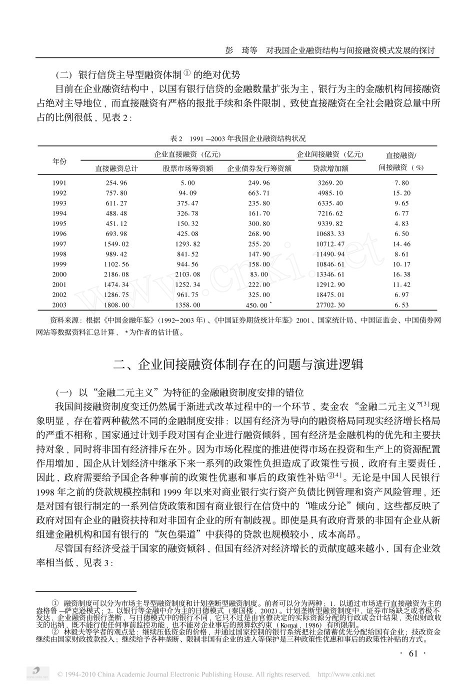 对我国企业融资结构与间接融资模式发展的探讨_第2页
