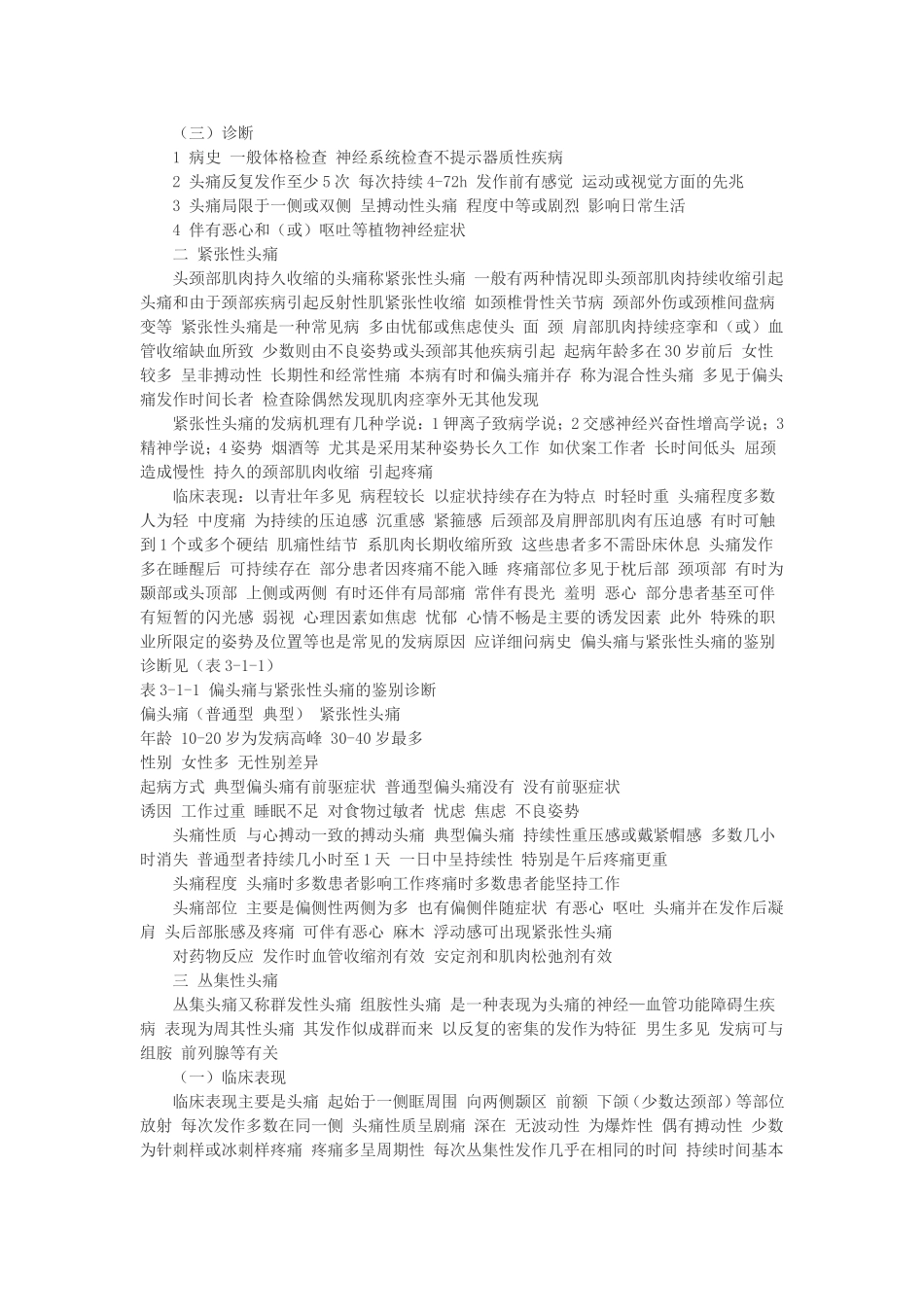 对于头痛诊断较为容易 但区分是哪一种类型的头痛相对较难 下面我们将常见的头痛的特点分析如下_第2页
