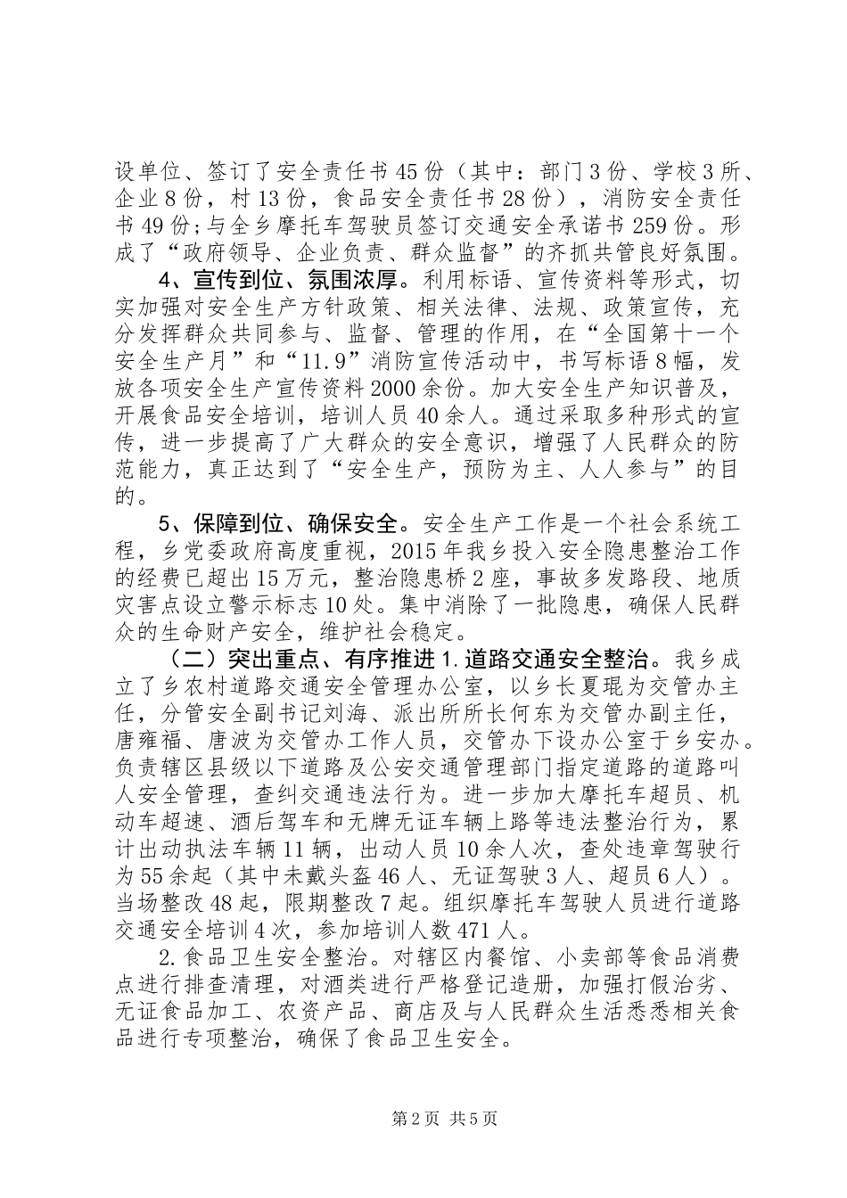 乡镇全年度安全生产工作总结_第2页