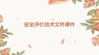 安全评价技术文件课件