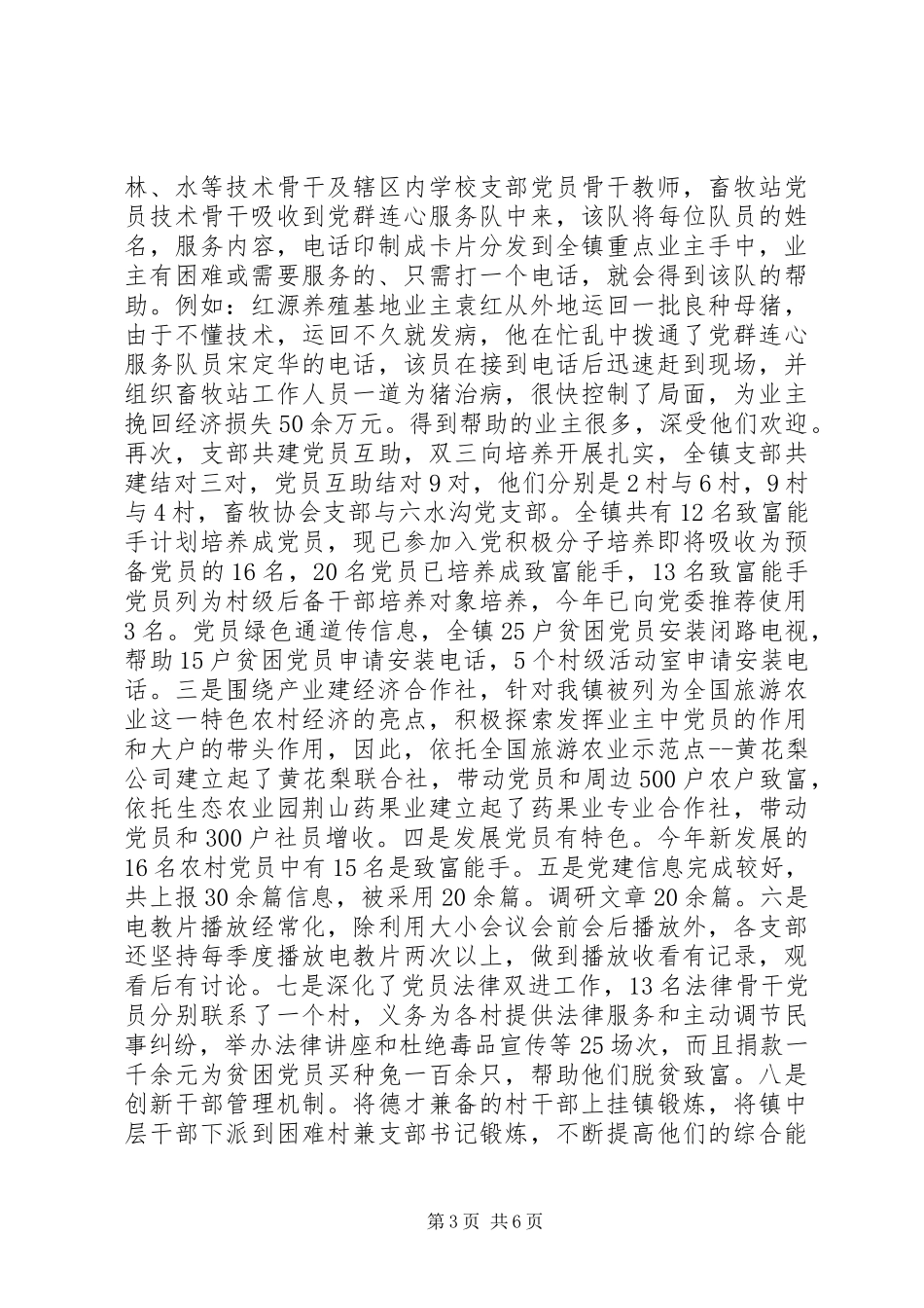 乡镇党群副书记纪委书记书记述职报告 (2)_第3页