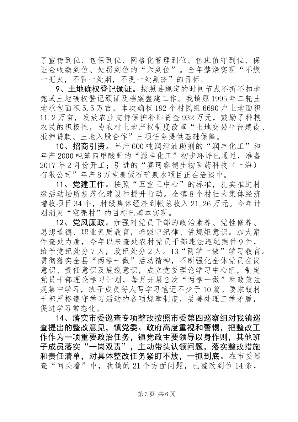 乡镇党政领导班子XX年工作总结_第3页