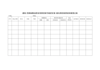 学校结核病晨检登记表和流程图