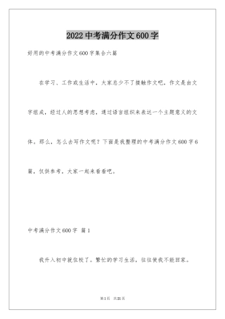 2024中考满分作文600字_138